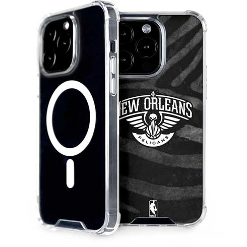 NBA New Orleans Pelicans Black Animal Print iPhone 15 Pro MagSafe Case
